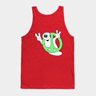 Peace ghost with a green peace sign Tank Top